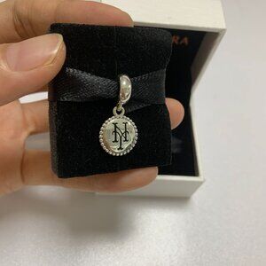 Pandora NY Mets MLB Retired Logo Baseball Charm S925 Sterling Silver Jewelry